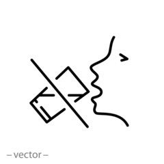 Wall Mural - no drinking icon, do not ingest or no take into, protect from ingestion hazard, prohibited thin line