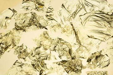 Poster - gold leaf paper pattern texture with gold background 