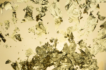 Poster - gold leaf paper pattern texture with gold background 