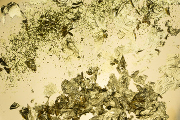 Poster - gold leaf paper pattern texture with gold background 