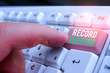 Text sign showing Record Keeping. Business photo text The activity or occupation of keeping records or accounts