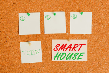 Poster - word writing text smart house. business photo showcasing homes that have electronic devices and cont