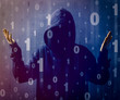 hacker in the hood, concept of personal data security on the Internet