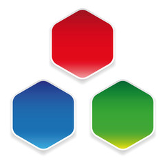 Canvas Print - Empty colorful hexagon sticker set