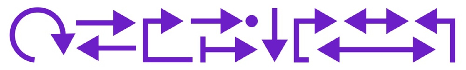 Fototapete - Arrow Icon Purple | Arrows | Infographic Illustration | Direction Symbol | Pointer Logo | Up Sign | Isolated | Variations
