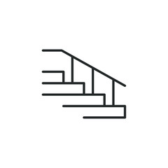Poster - Stairs Icon vector sign isolated for graphic and web design. Stairs symbol template color editable on white background.