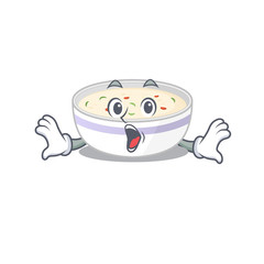 Poster - Steamed egg mascot design concept with a surprised gesture