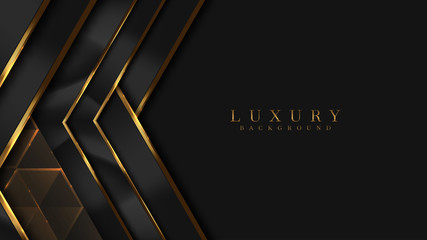 Luxury Gold Background with black metal texture in 3d abstract style. Illustration from vector about modern template design for strong feeling and technology and futurism.