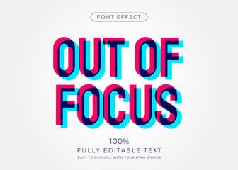 Leinwandbilder - Out of focus text effect. Editable font style