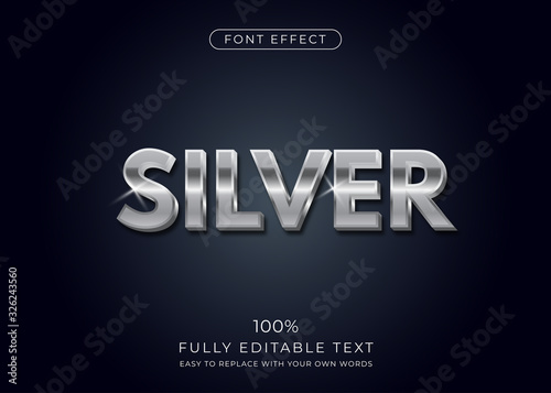 Cuadros en Lienzo Silver text effect. Editable font style