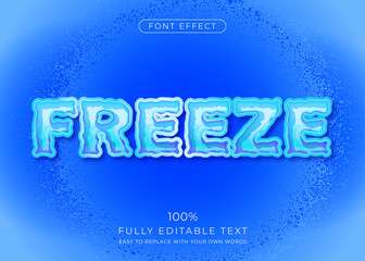 Leinwandbilder - Frozen text effect. Editable font style