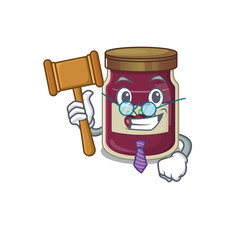 Poster - Smart Judge plum jam in mascot cartoon character style