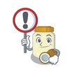 © kongvector - cute mascot character style of coconut butter raised up a sign
