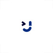 J letter initial logo design wink smile