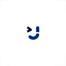J Letter Initial Logo Design Wink Smile
