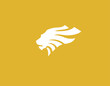 Minimalistic lion head logo icon in profile design for your company
