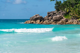 Fototapeta Las - Anse Georgette beach in Praslin Island Seychelles 
