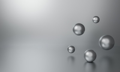 Poster - 3d silver sphere abstract background gradient and reflection for banner, wallpaper, pattern and labe