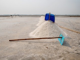 Sea salt fields local farm. salt-pond, salt-farm