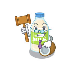 Poster - Smart Judge coconut milk in mascot cartoon character style