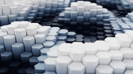 Leinwandbilder - Footage of white hexagon with space