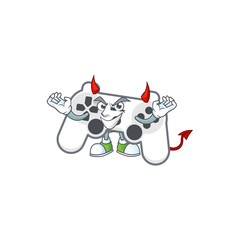 Poster - A cruel devil white joystick Cartoon character design