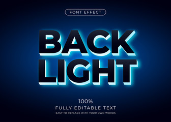 Poster - Back light text effect. Editable font style