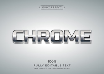 Poster - Chrome text effect. Editable font style