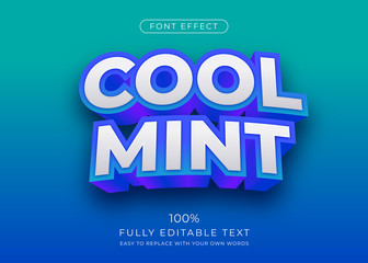 Leinwandbilder - Modern 3d extrude text effect. Editable font style
