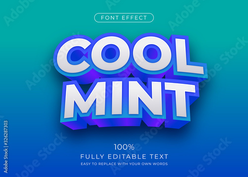 Fotomural Modern 3d extrude text effect. Editable font style