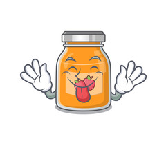 Sticker - Funny apple jam mascot design with Tongue out