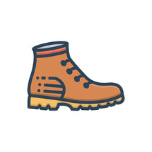 Color Illustration Icon For Boots  