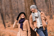 © astrosystem - Couple in the park enjoying nice autumn / winter time.
