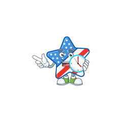 Sticker - USA star cartoon character style with a clock