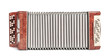Wide stretched brown button accordion (bayan) isolated on white background. File contains a path to isolation. 
