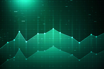 Poster - 2d rendering Stock market online business concept. business Graph 