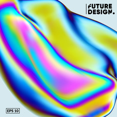 Poster - background with thin film interference. glossy shape 3d render. eps10 vector.
