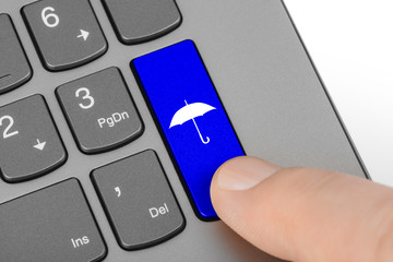 Canvas Print - Computer keyboard with umbrella key