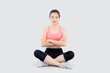 © NT_studio - Beautiful portrait young asian woman sitting yoga, asia girl health care with workout fitness relaxing with active exercise isolated on white background, healthy and wellbeing concept.