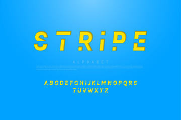 Leinwandbilder - Trendy creative stripe theme alphabet font set