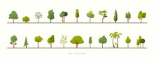 Collection Of Green Tree Vector Icons