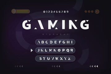 Leinwandbilder - Space gaming theme alphabet font set
