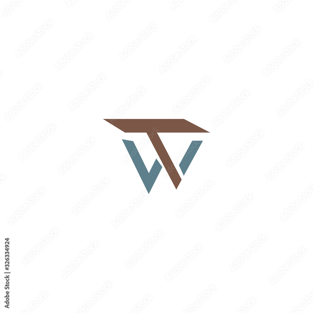 Initial letter wt logo or tw logo vector design template Stock Vector ...