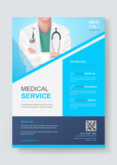 Medical health care cover template design for Flyer, Brochure, Leaflets, Pamphlet, Presentation, Banner, Magazine, Poster. Vector illustration.