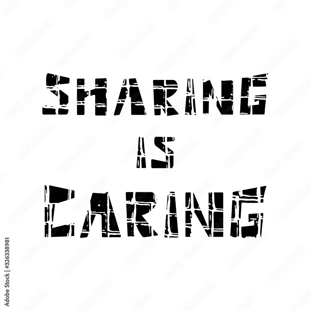 Sheing Lettering Sharing is caring lettering isolated on white background. Vector ...