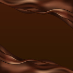 Abstract background with chocolate wave and swirl. Vector illustration
