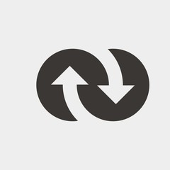 Fototapete - rotating arrows icon vector illustration and symbol for website and graphic design