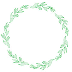 Poster - Spring branch wreath in hand drawn style, great design for any purposes. Romantic design. Vector sketch. Beautiful vector illustration. Spring decoration. Beautiful hand drawn branch. Doodle.