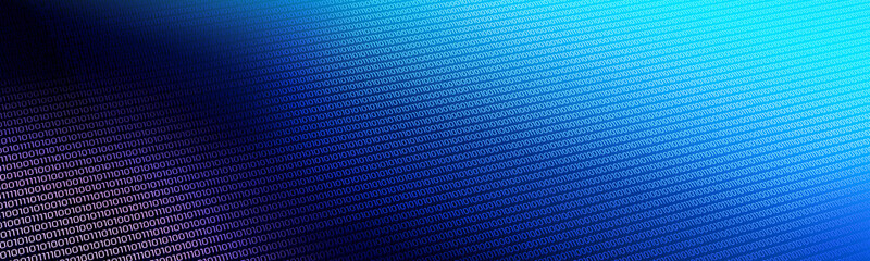 blue binary code concept - 3d illustration