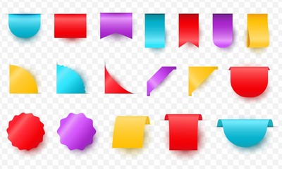 Poster - Blank ribbons tag collection. Colorful price labels